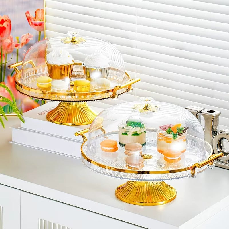 Qızılı Tort Qabı — 3 Mərtəbəli Stend