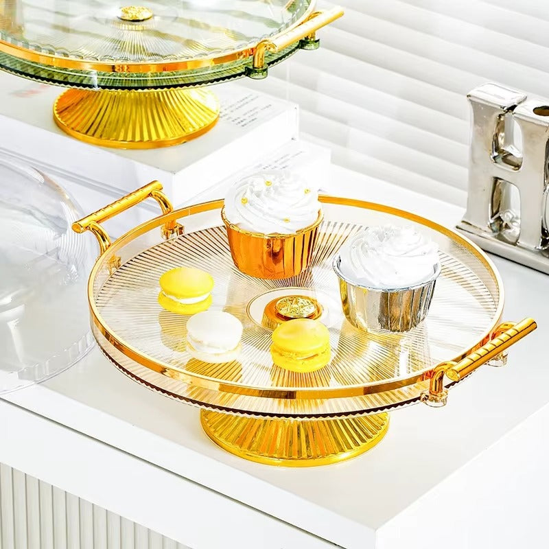 Qızılı Tort Qabı — 3 Mərtəbəli Stend