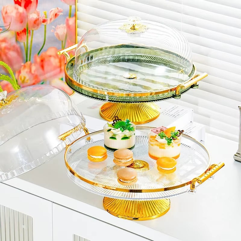Qızılı Tort Qabı — 3 Mərtəbəli Stend