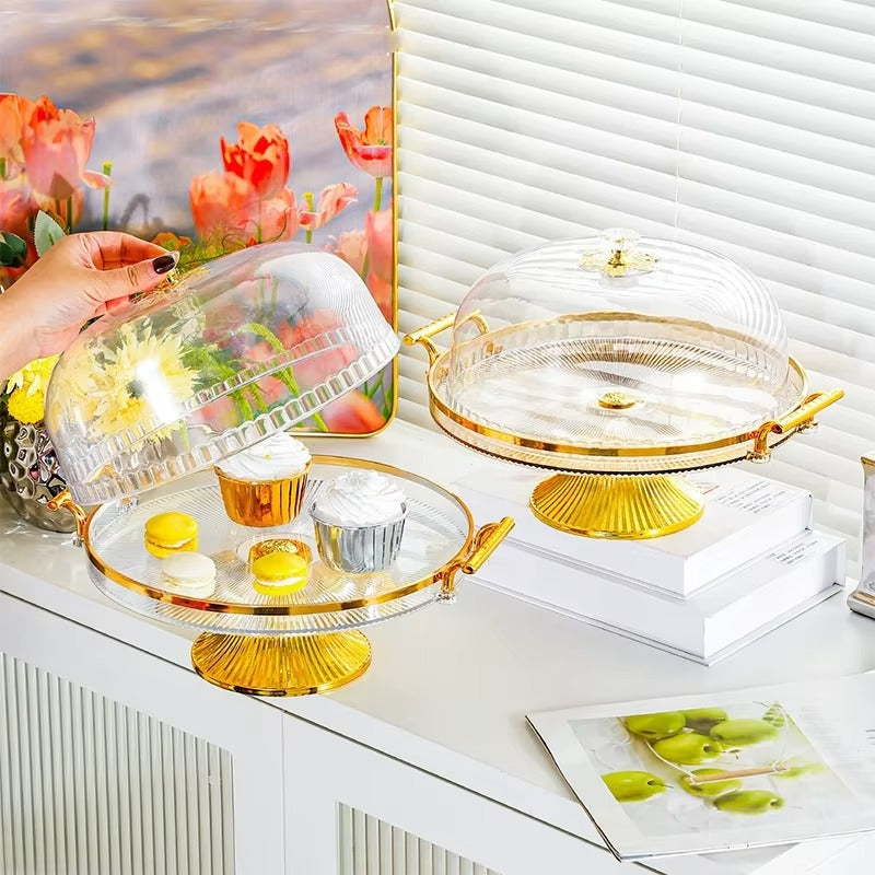 Qızılı Tort Qabı — 3 Mərtəbəli Stend