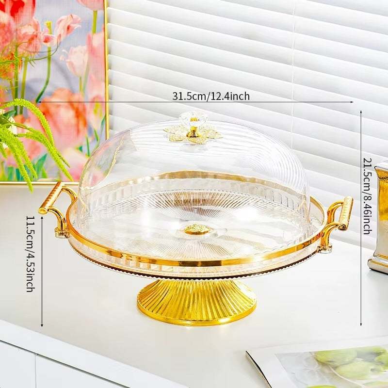 Qızılı Tort Qabı — 3 Mərtəbəli Stend