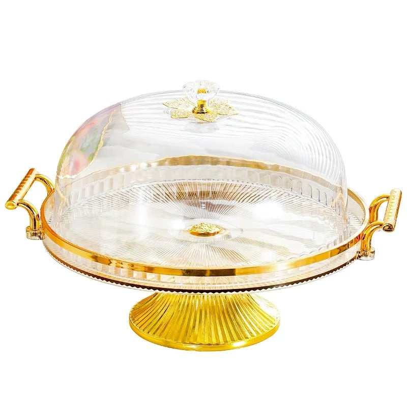 Qızılı Tort Qabı — 3 Mərtəbəli Stend
